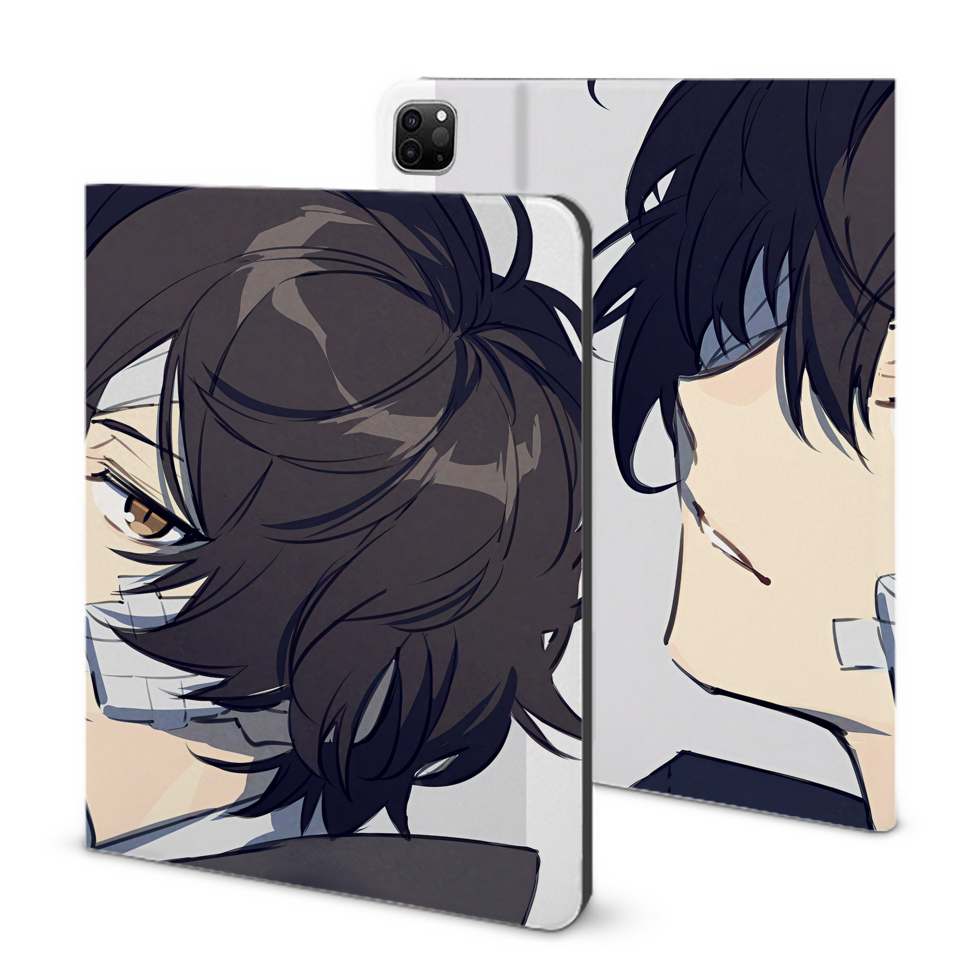 （画像用） 文豪ストレイドッグス Bungo Stray Dogs IPad ケース ブック型 PUレザー TPU 耐衝撃 軽量 薄型 ペン収納なし 全面保護 IPad 各モデル対応